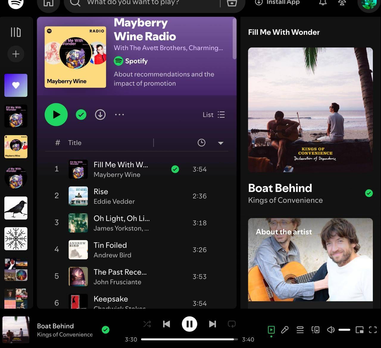 Mayberry Wine in a streaming app